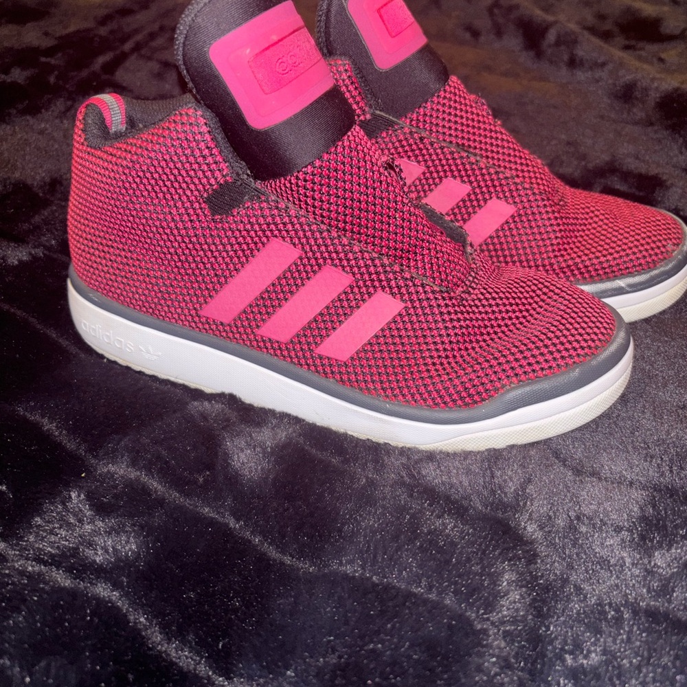 adidas Kids Hot Pink Knit High-Top Sneakers